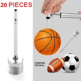 20pcs Sports Balls Inflating Pump Needle For Football Basketball Soccer Inflatable Air Valve Adaptor Stainless Steel Pump Pin