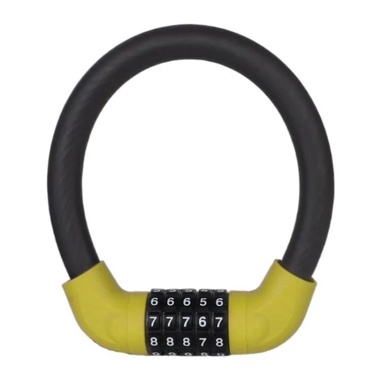 40 x 1.72cm Bicycle And Electrical Vehicle 5-Digit Combination Lock Safety Anti-Theft Cycling Lock(Black And Yellow)