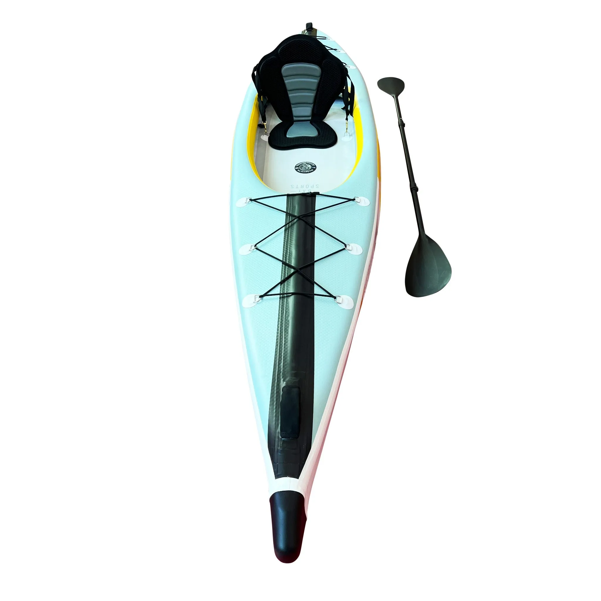 Air Glide Advance 385 - 3.85M Single Inflatable Kayak Black/Yellow