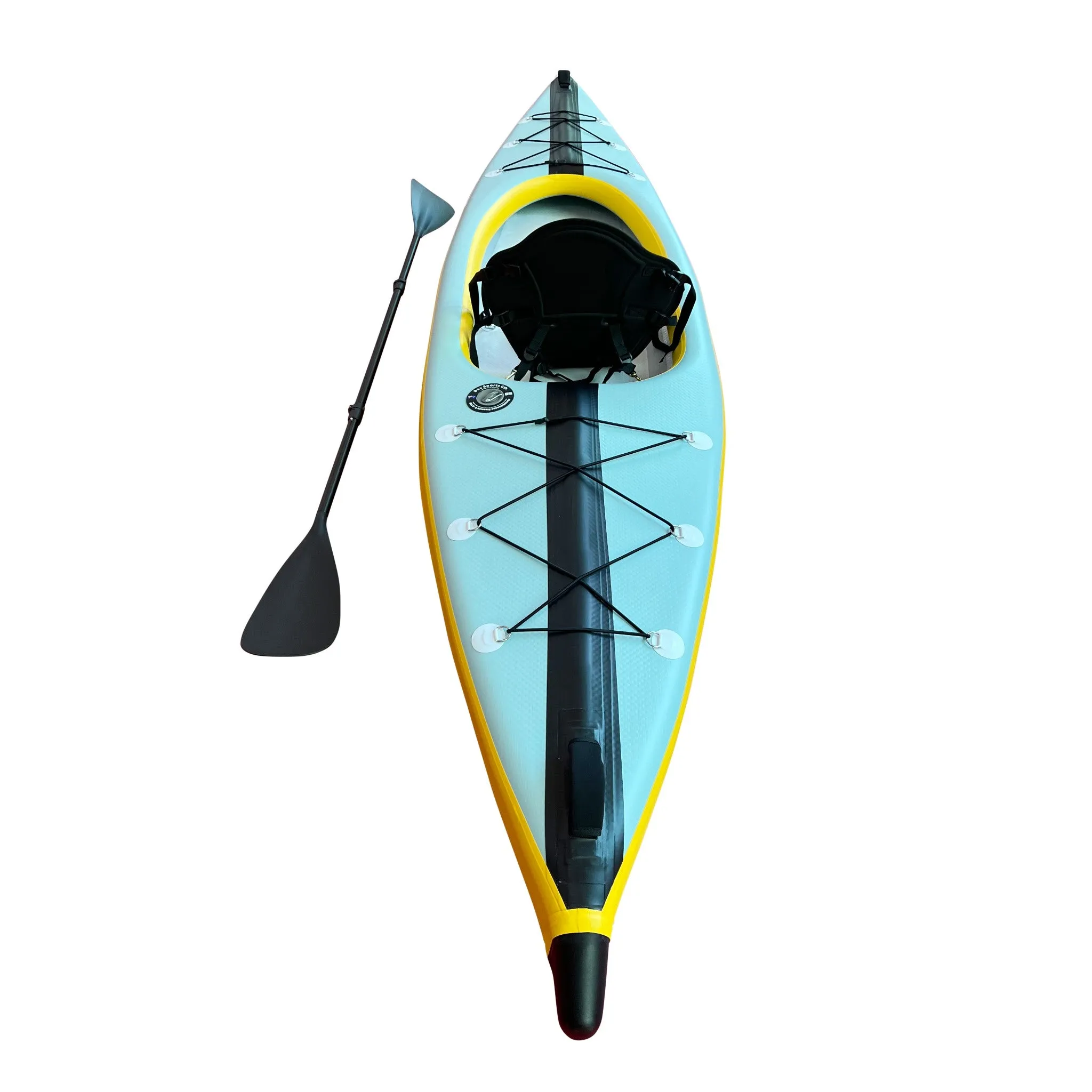 Air Glide Advance 385 - 3.85M Single Inflatable Kayak Black/Yellow