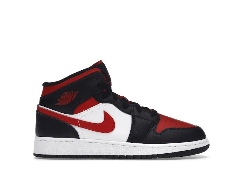 Air Jordan 1 Mid Black Fire Red (Gs)