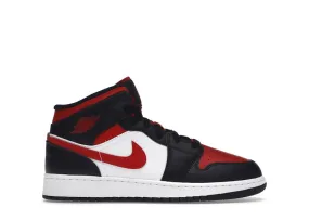 Air Jordan 1 Mid Black Fire Red (Gs)