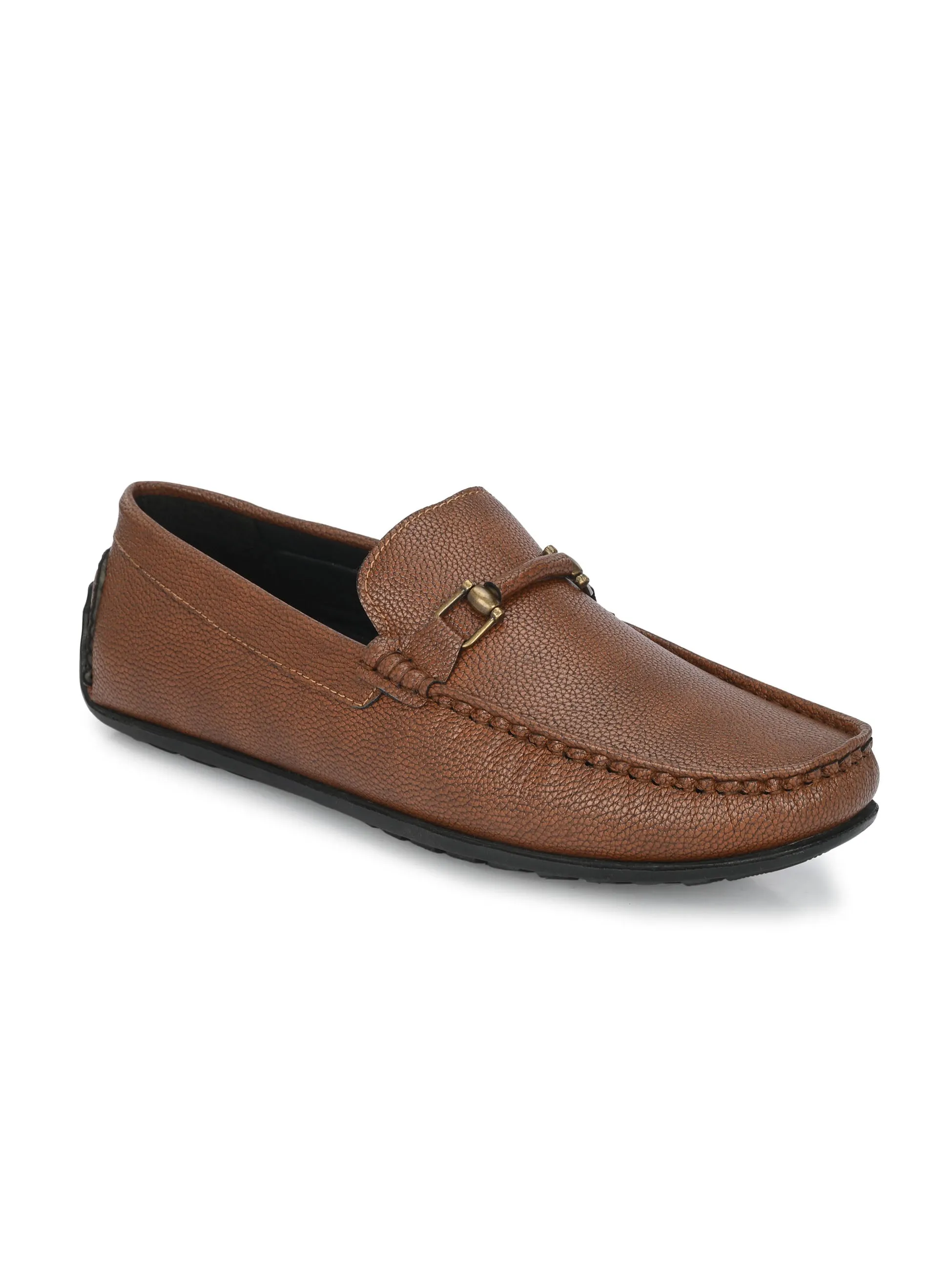 Alberto Torresi Mild Grained Synthetic Buckled Tan Men's Loafer