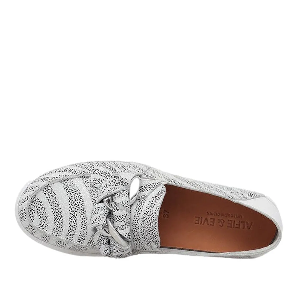 Alfie & Evie Mafia Loafer Slip On Zebra White Leather