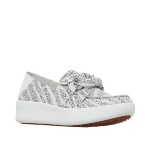 Alfie & Evie Mafia Loafer Slip On Zebra White Leather