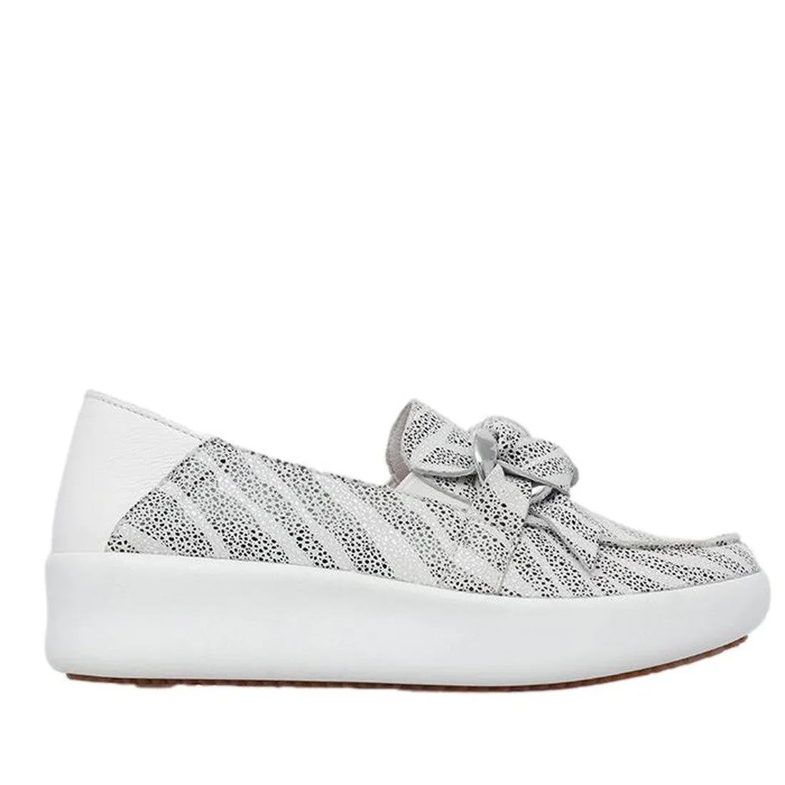 Alfie & Evie Mafia Loafer Slip On Zebra White Leather