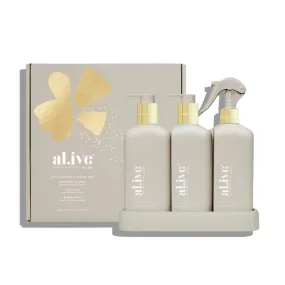 Al.ive Gold Edition Kitchen Trio - Dishwashing Liquid, Hand Wash, Bench Spray