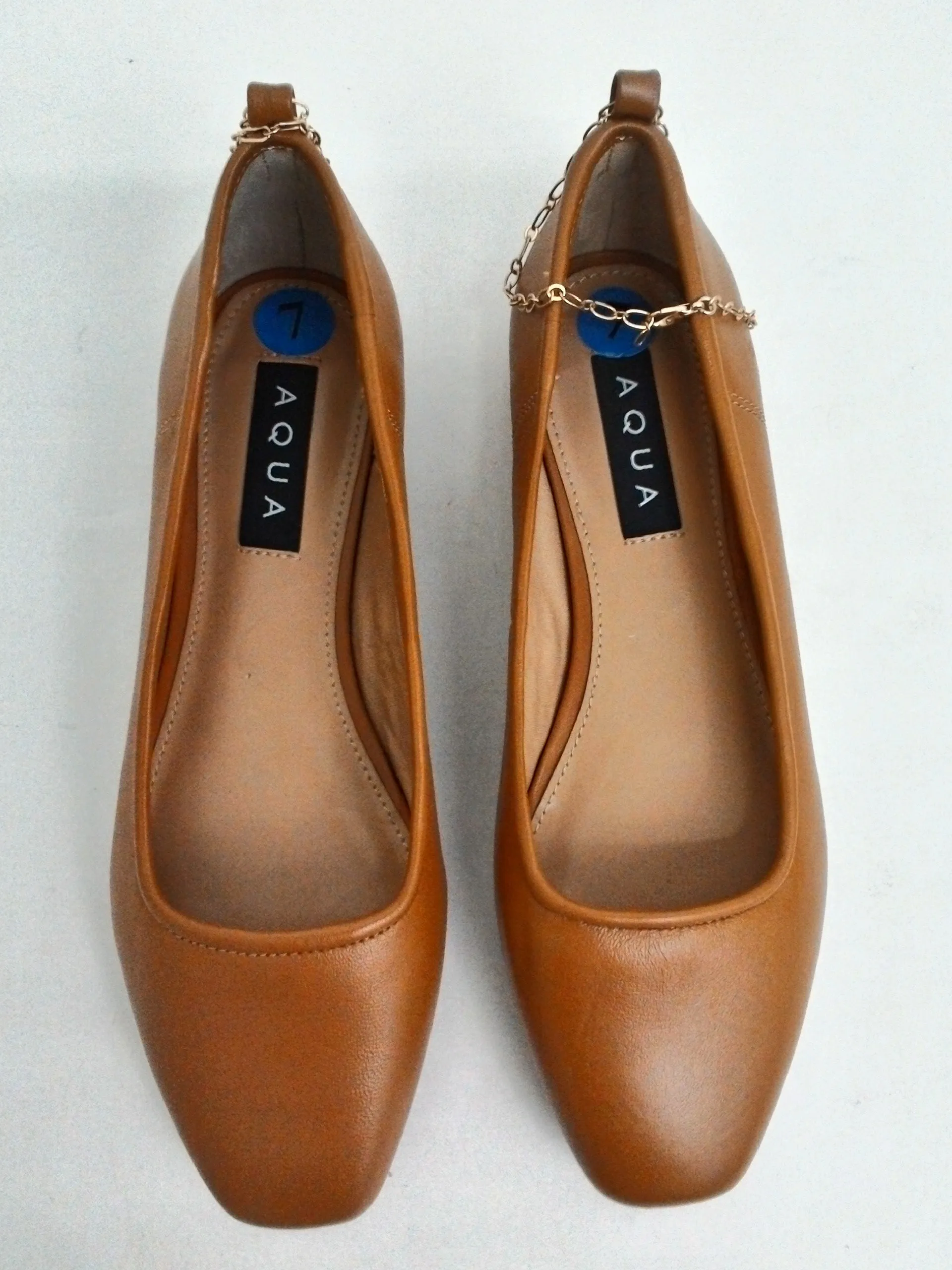 Aqua Women's Gabby Brown Leather Flats Size 7 M