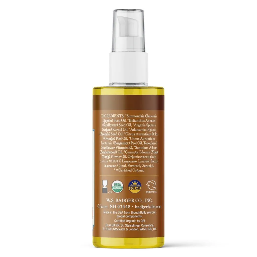 Badger Argan Hair Oil for Dry & Damaged Hair 2 oz Liquid