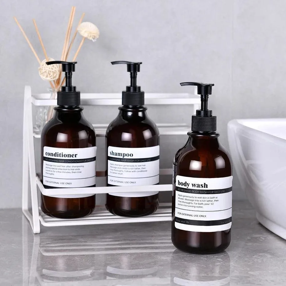 Bamboo Soap Dispenser Set: Elegant Bathroom & Kitchen Organizer