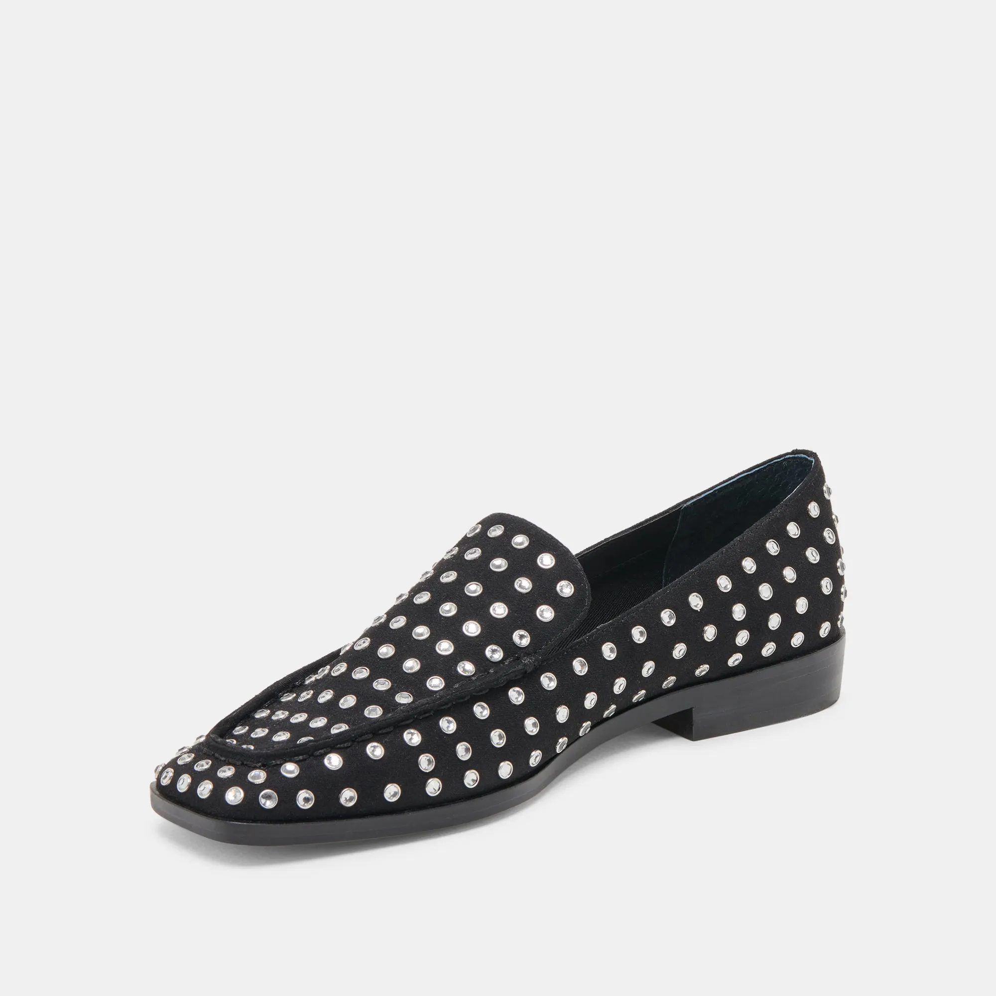 BENY CRYSTAL STUD FLATS BLACK CRYSTAL