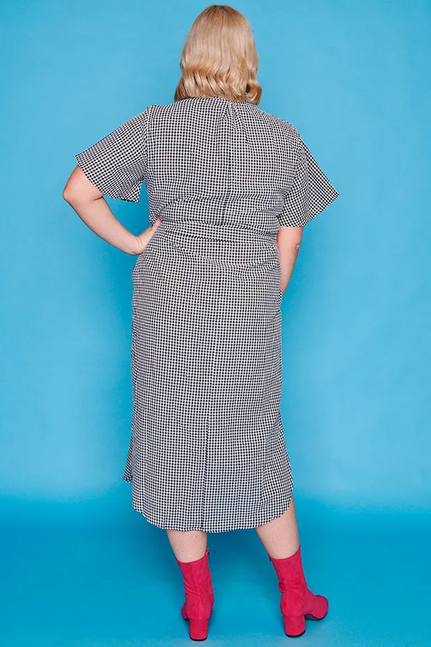 Between The Lines Black Gingham Dress