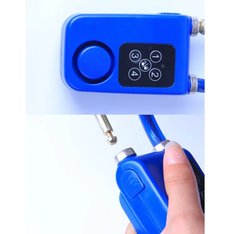 Bicycle Password Alarm IP44 Waterproof Burglar Vibration Alarm(Blue)