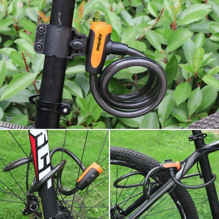 Bicycle Portable Anti-theft Lock Steel Cable Lock with Lock Frame, Style:A Style 100cm Black