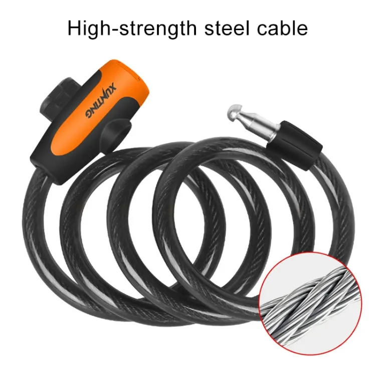 Bicycle Portable Anti-theft Lock Steel Cable Lock with Lock Frame, Style:A Style 100cm Black