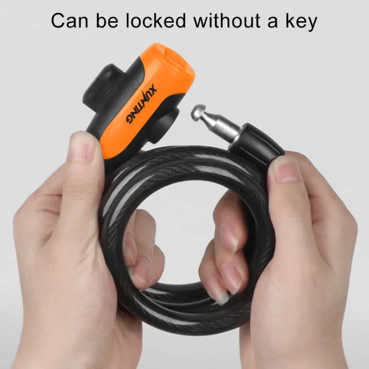 Bicycle Portable Anti-theft Lock Steel Cable Lock with Lock Frame, Style:A Style 120cm Black