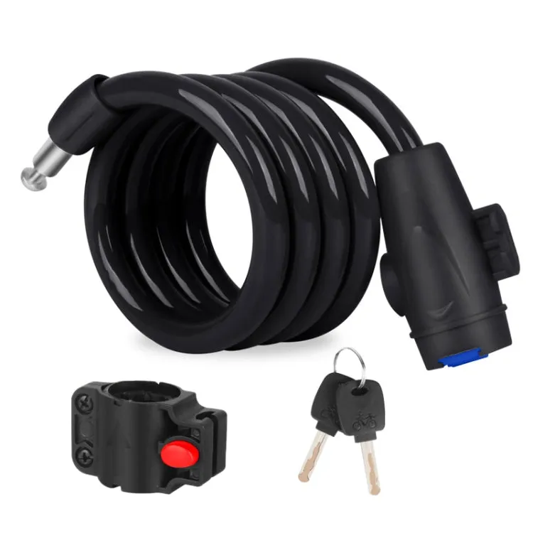 Bicycle Portable Anti-theft Lock Steel Cable Lock with Lock Frame, Style:B Style 120cm Black