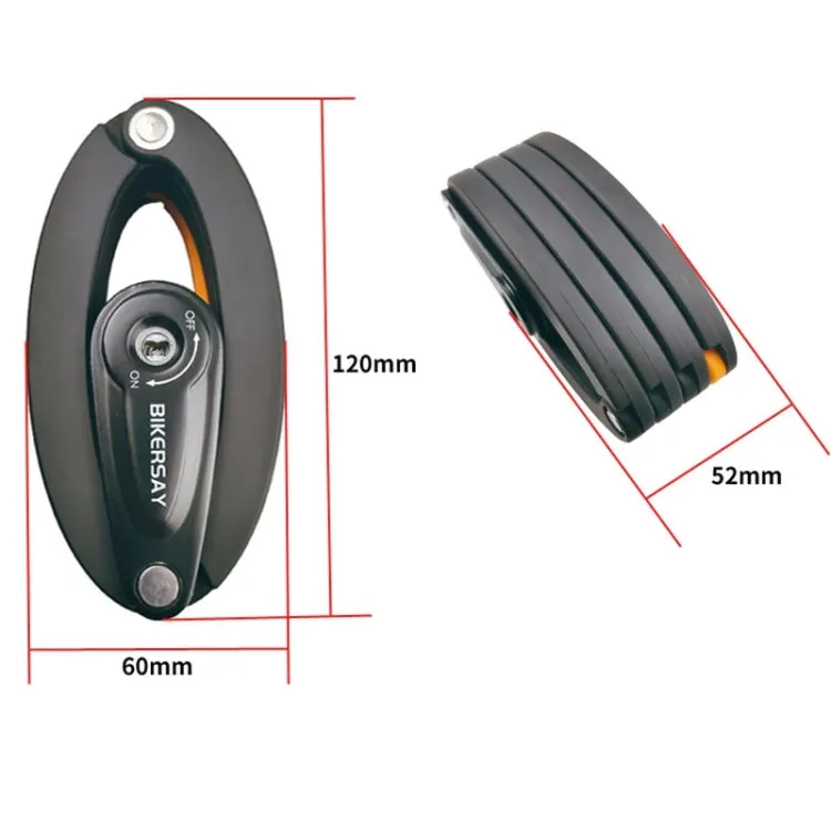 BIKERSAY BK012B Bike Foldable Key Lock Bicycle Anti-theft Lock with Reflective Sticker