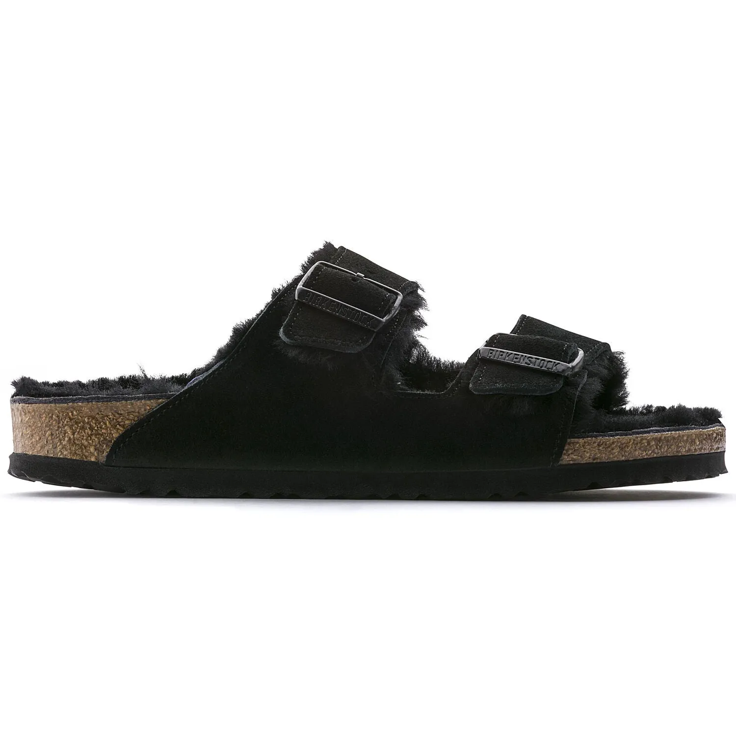 Birkenstock Arizona Shearling Suede Sandal in Black