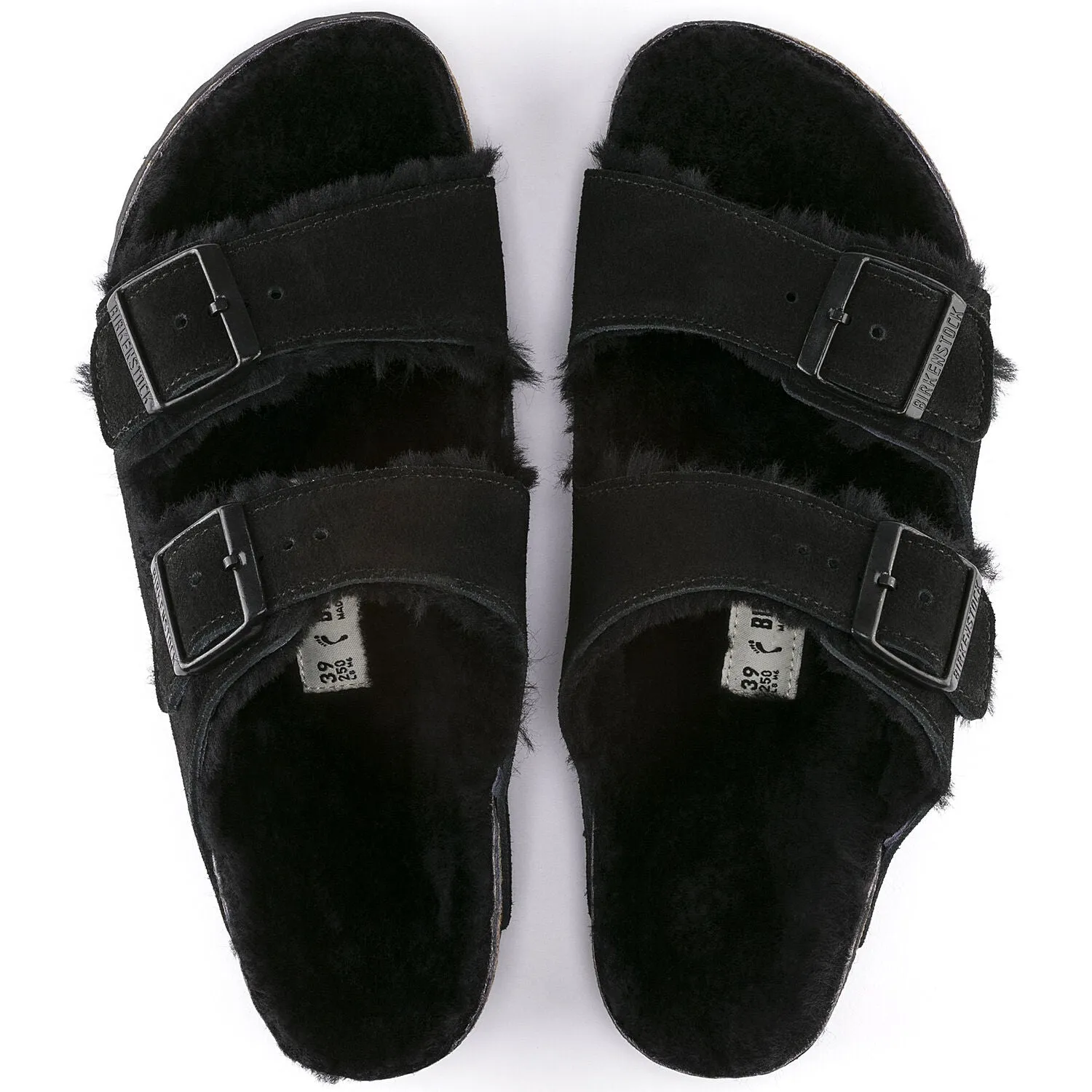 Birkenstock Arizona Shearling Suede Sandal in Black