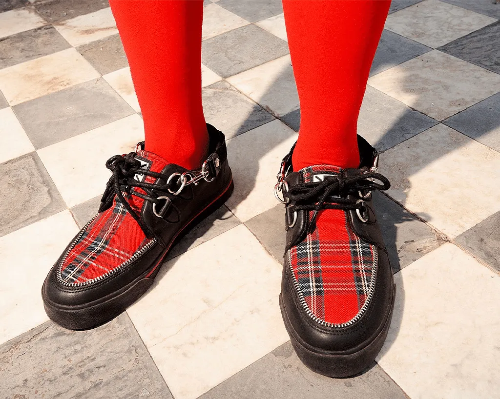 Black TUKskin™ & Red Tartan Sneaker