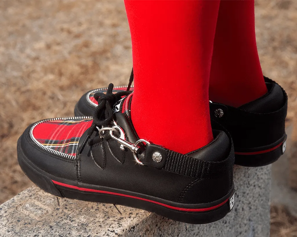 Black TUKskin™ & Red Tartan Sneaker