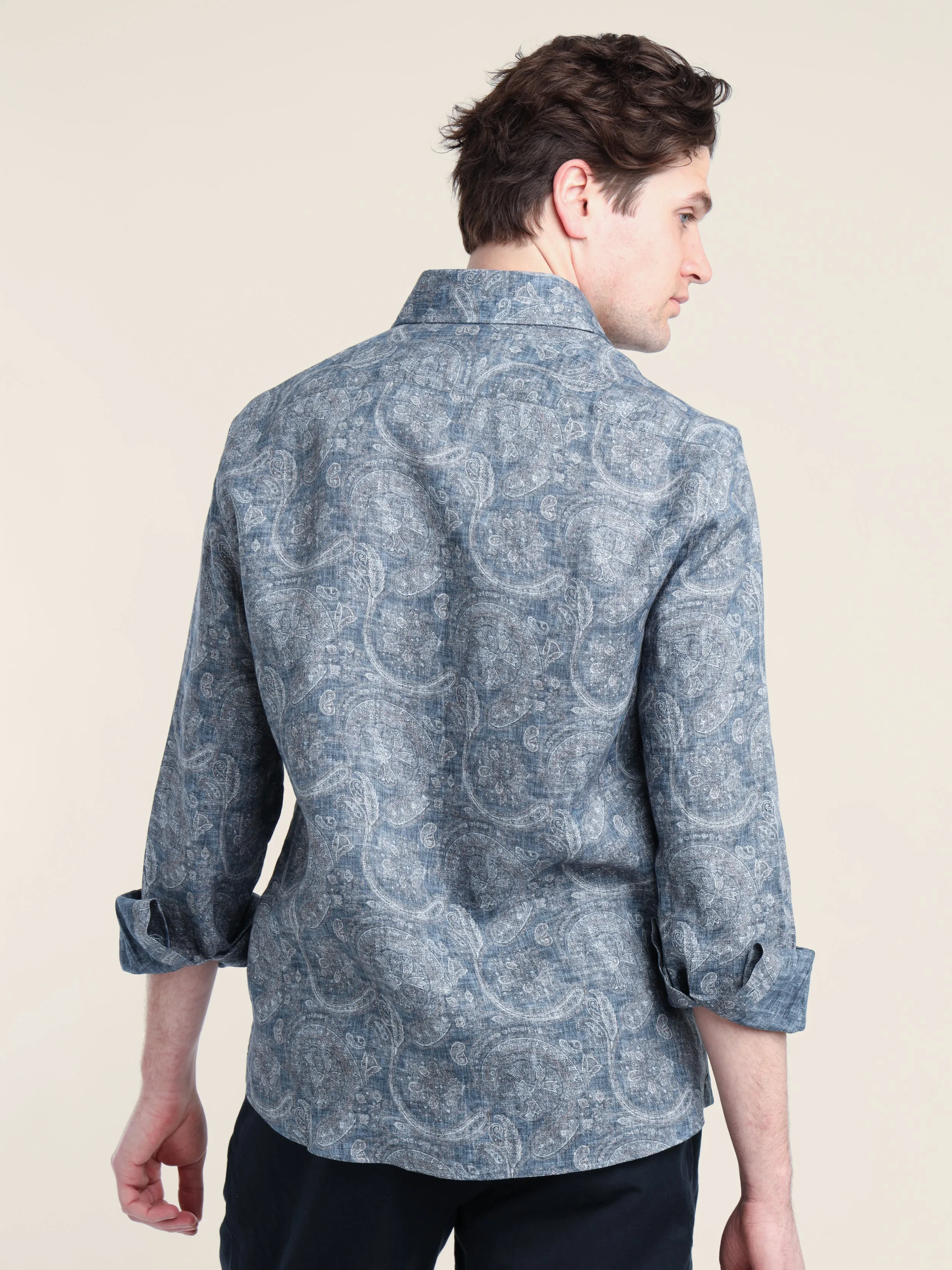 Blue Paisley Cotton Shirt