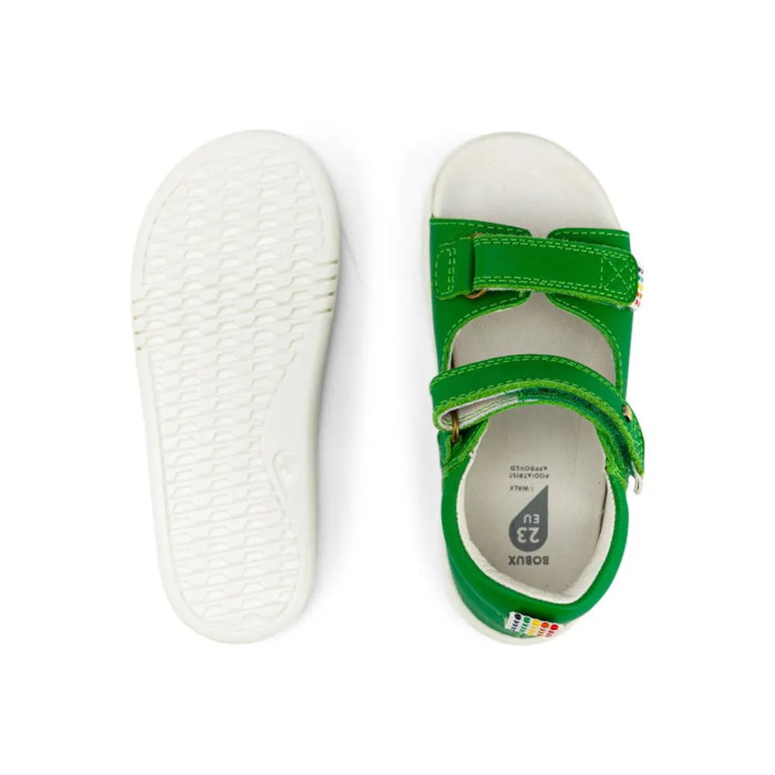 Bobux iwalk IW Rise Open Toed Leather Sandal Emerald Green 639204