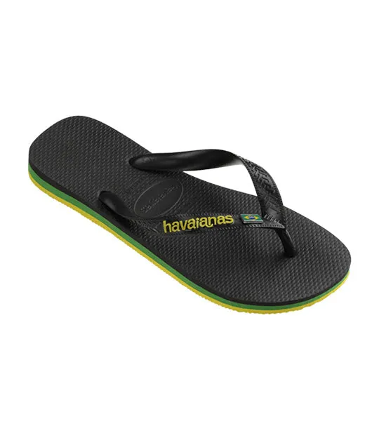 Brazil Layers 2 Flip Flops Black