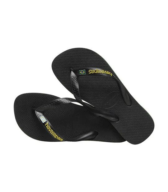 Brazil Layers 2 Flip Flops Black