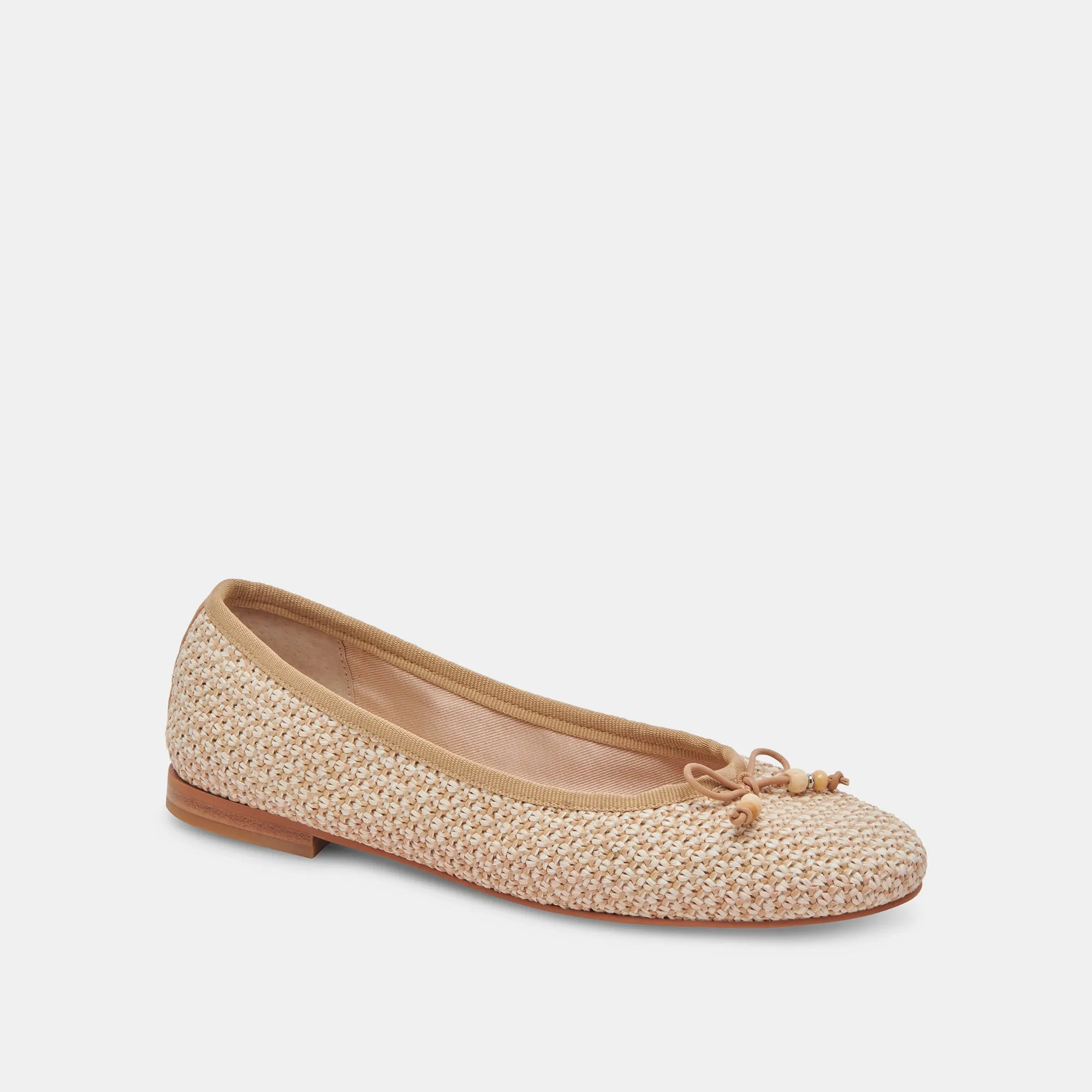 CACY BALLET FLATS WHITE NATURAL RAFFIA