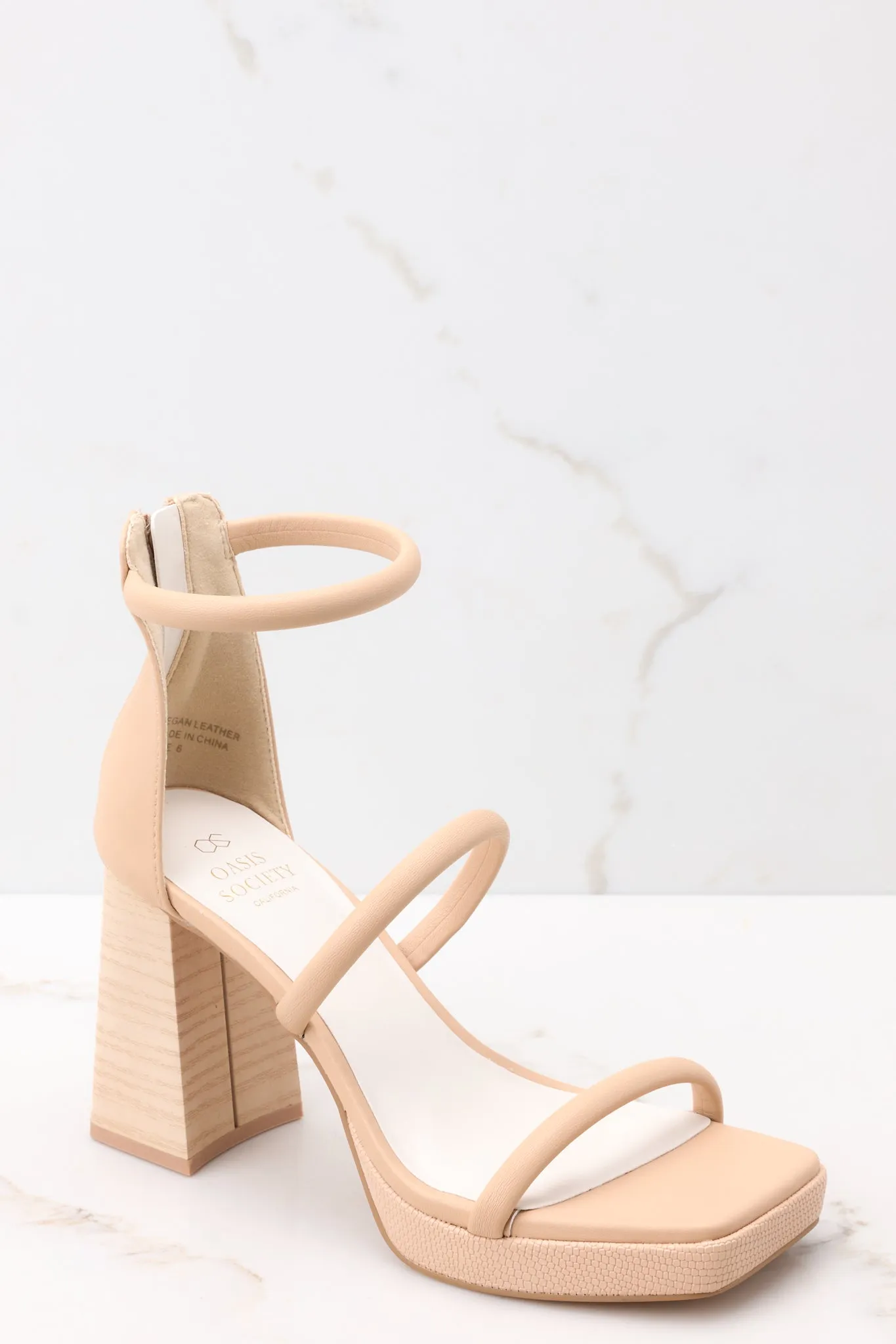 Classy Sensation Beige High Heel Platform Sandals