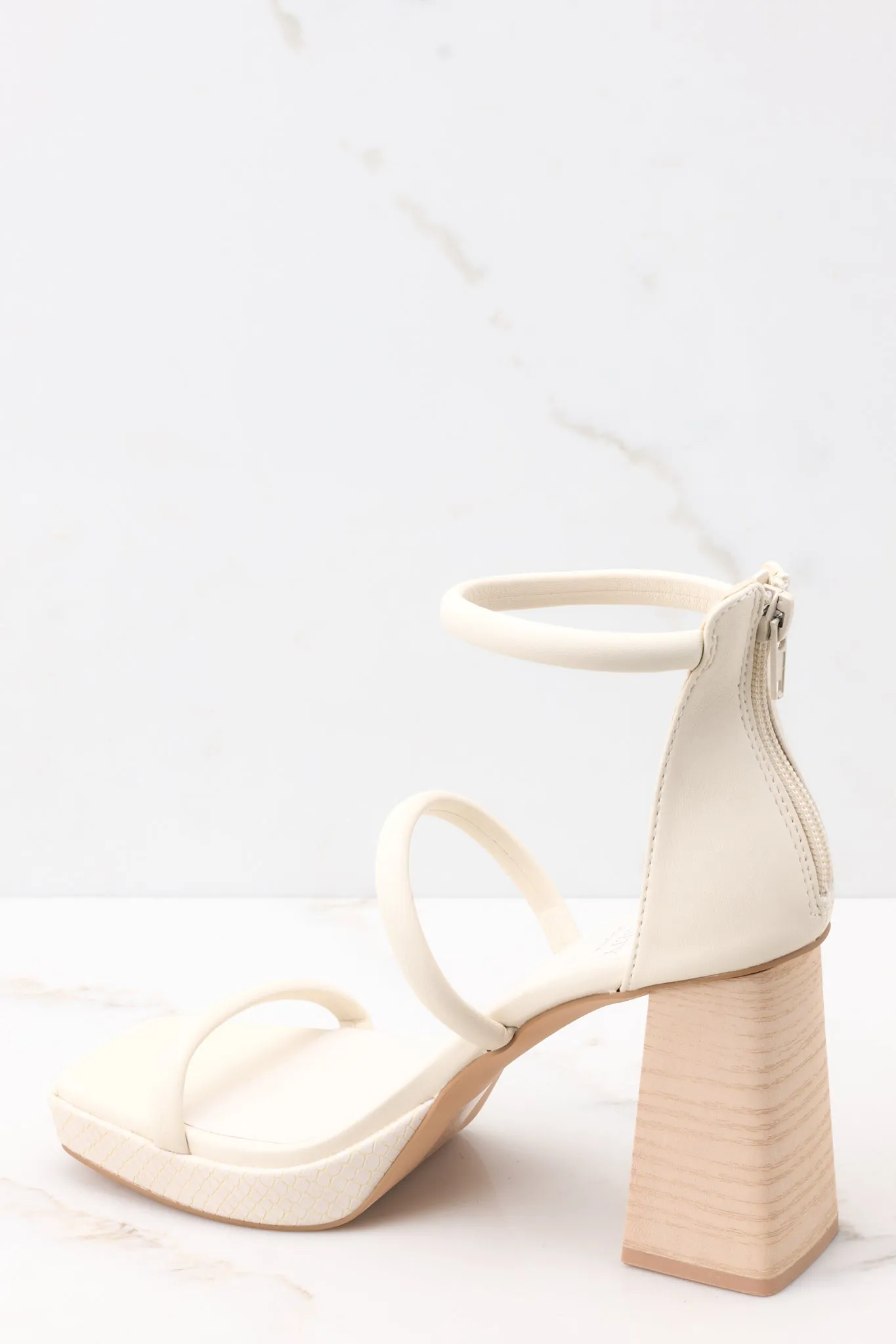 Classy Sensation Ivory High Heel Platform Sandals