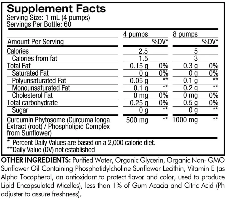 Codeage Nanofood Curcumin Phytosome Liquid