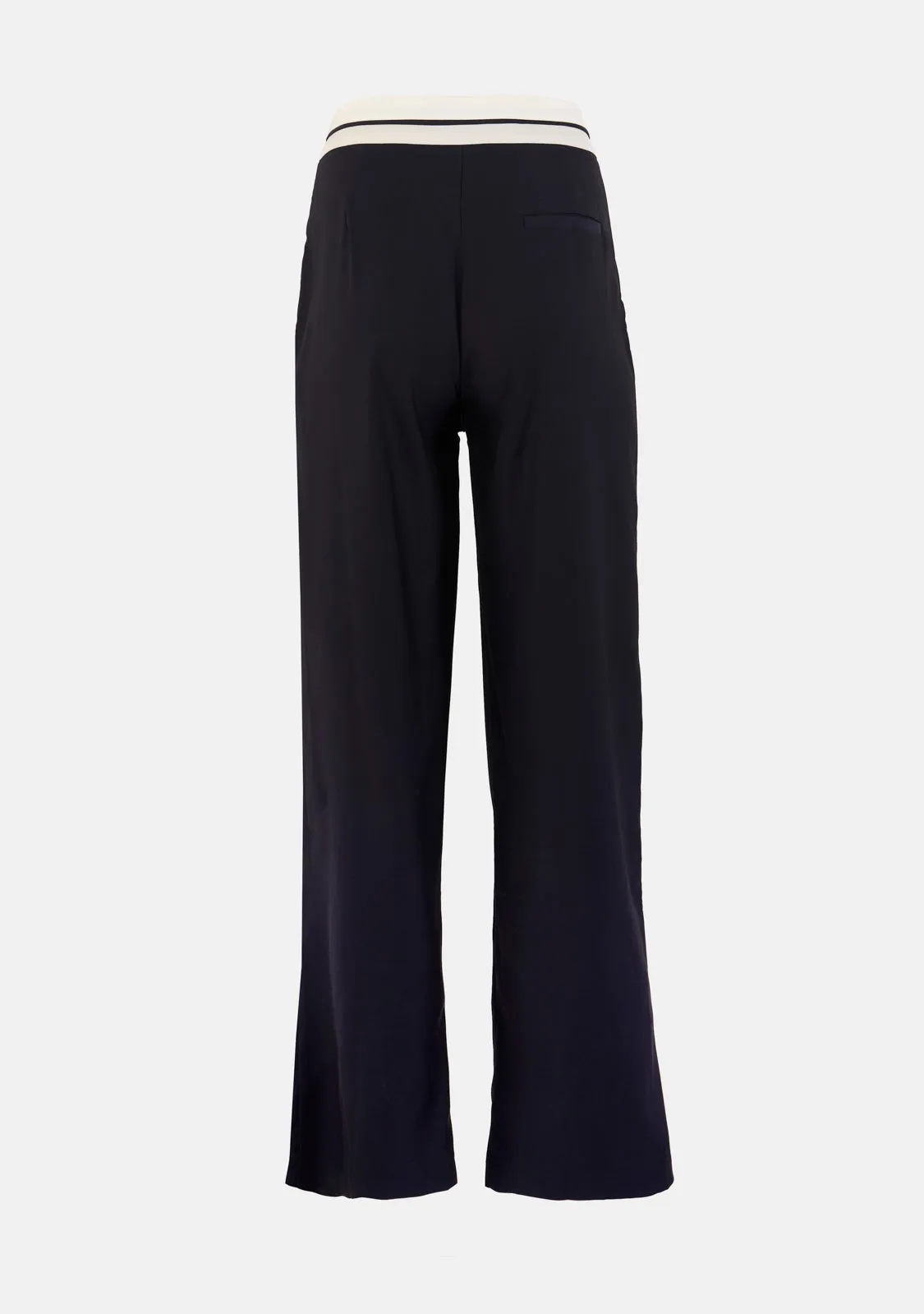 Contrast Band Detailed Pleated Trousers