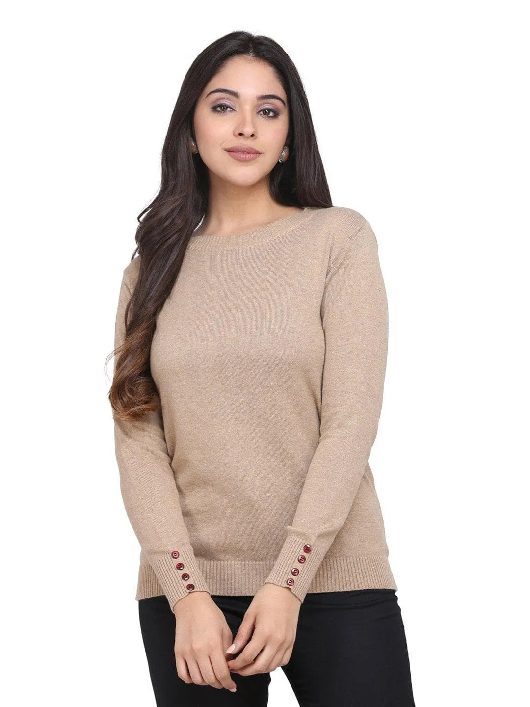 Cotton Pullover - Tan Brown