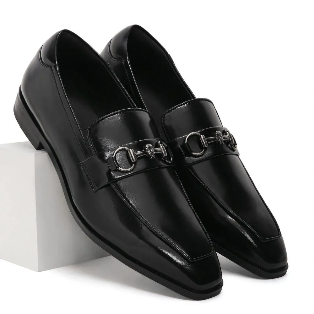 David - Black Square Toe Slip-On