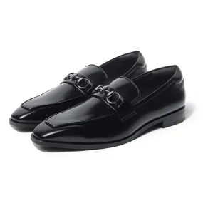 David - Black Square Toe Slip-On