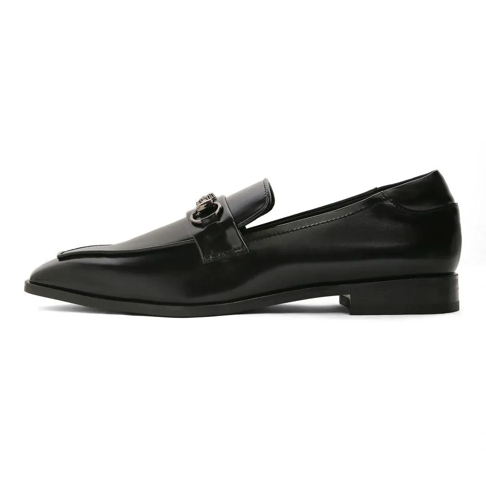 David - Black Square Toe Slip-On