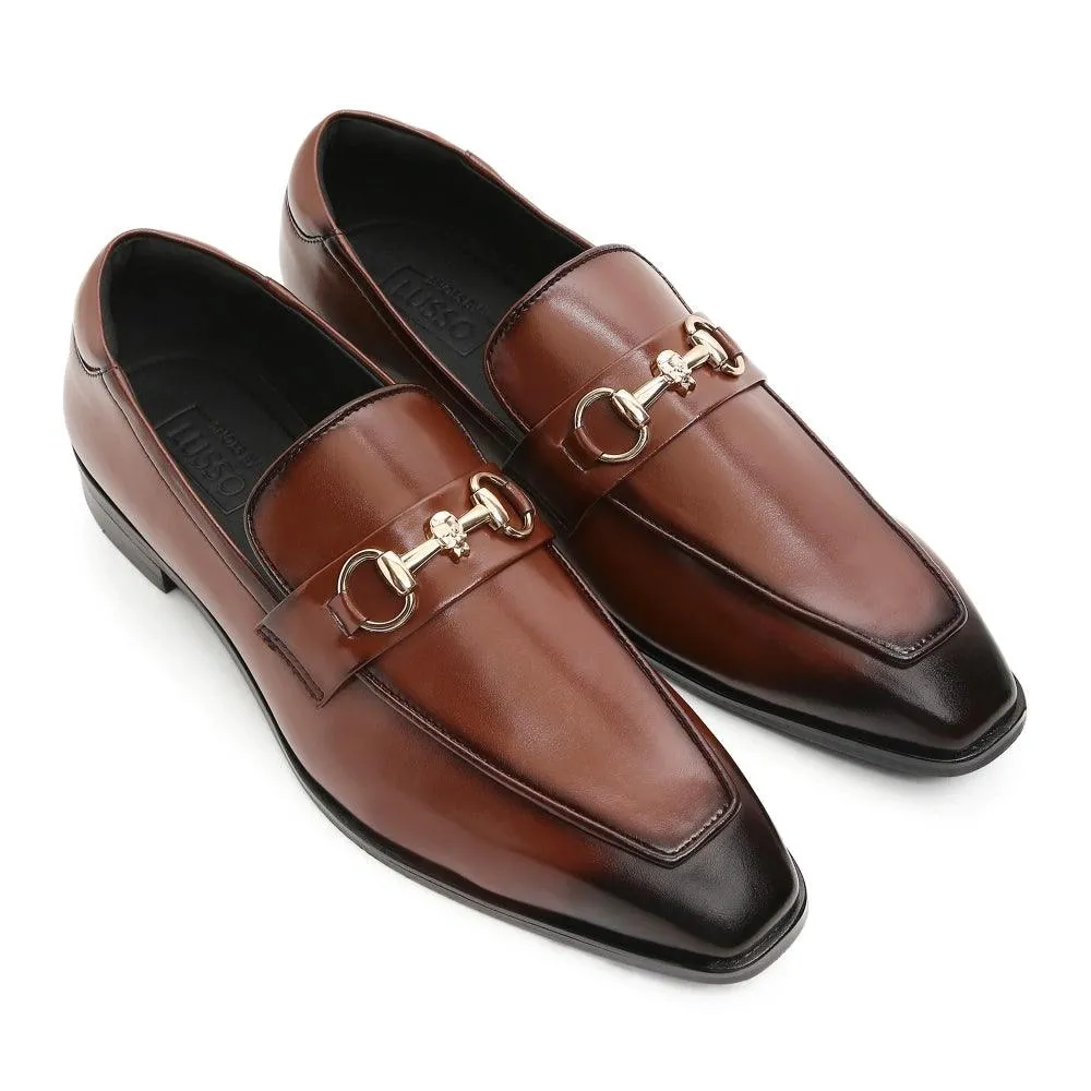 David - British Tan Square Toe Slip-On