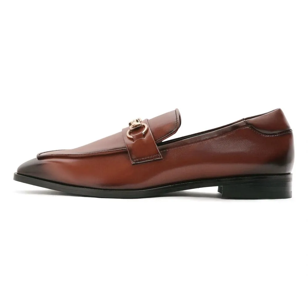 David - British Tan Square Toe Slip-On