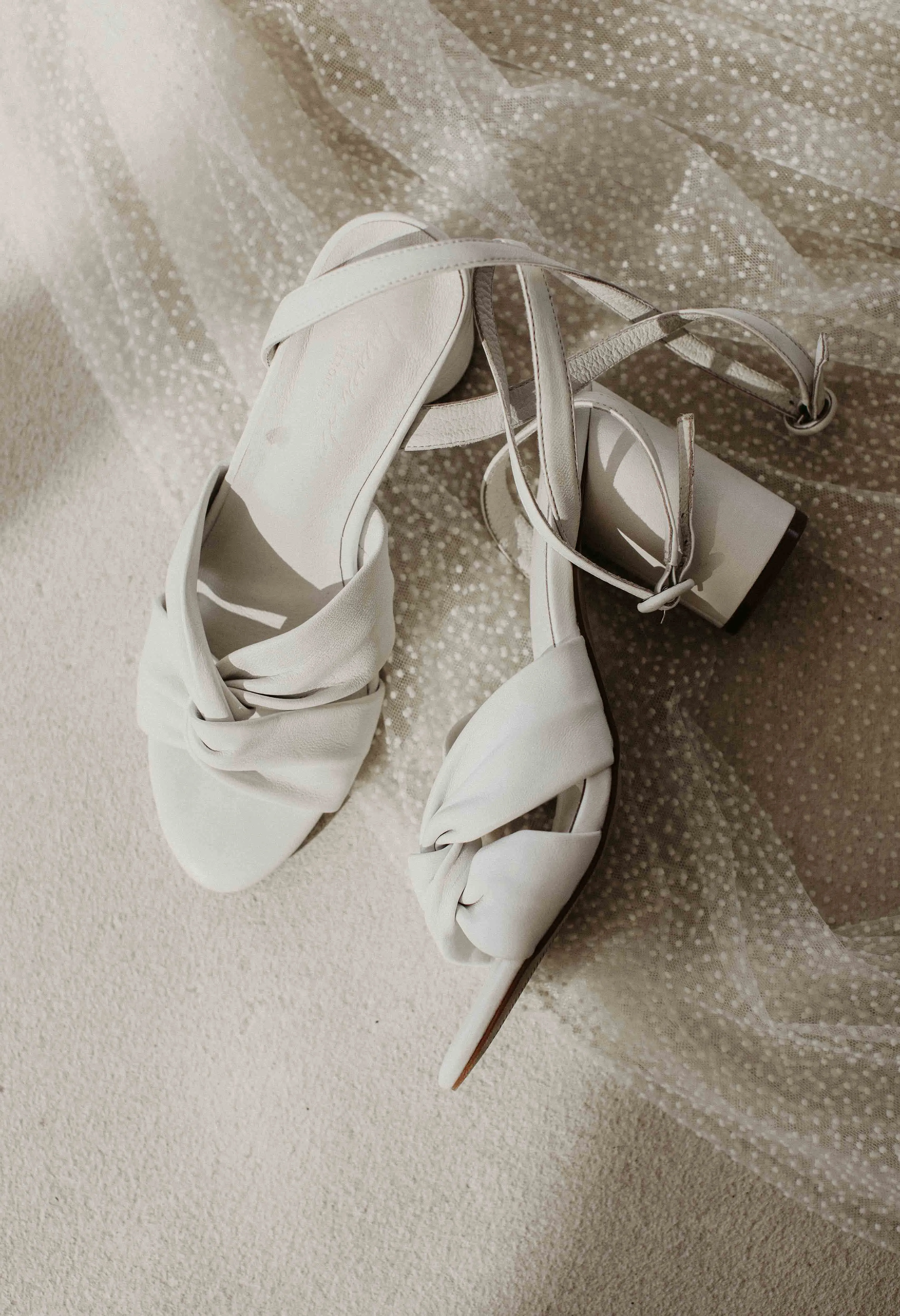 DESTINY - IVORY LEATHER WEDDING SANDALS - FINAL SALE