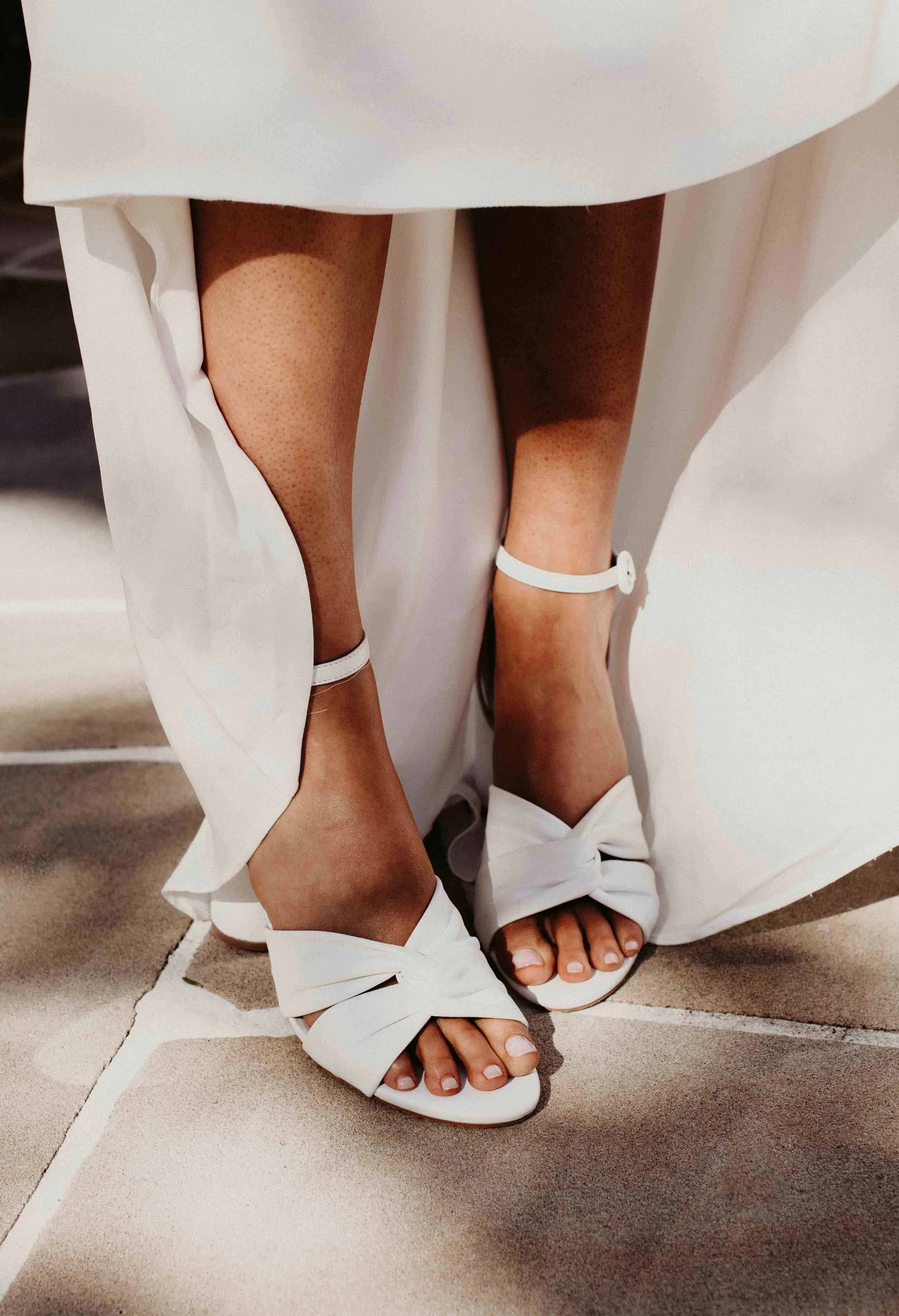 DESTINY - IVORY LEATHER WEDDING SANDALS - FINAL SALE