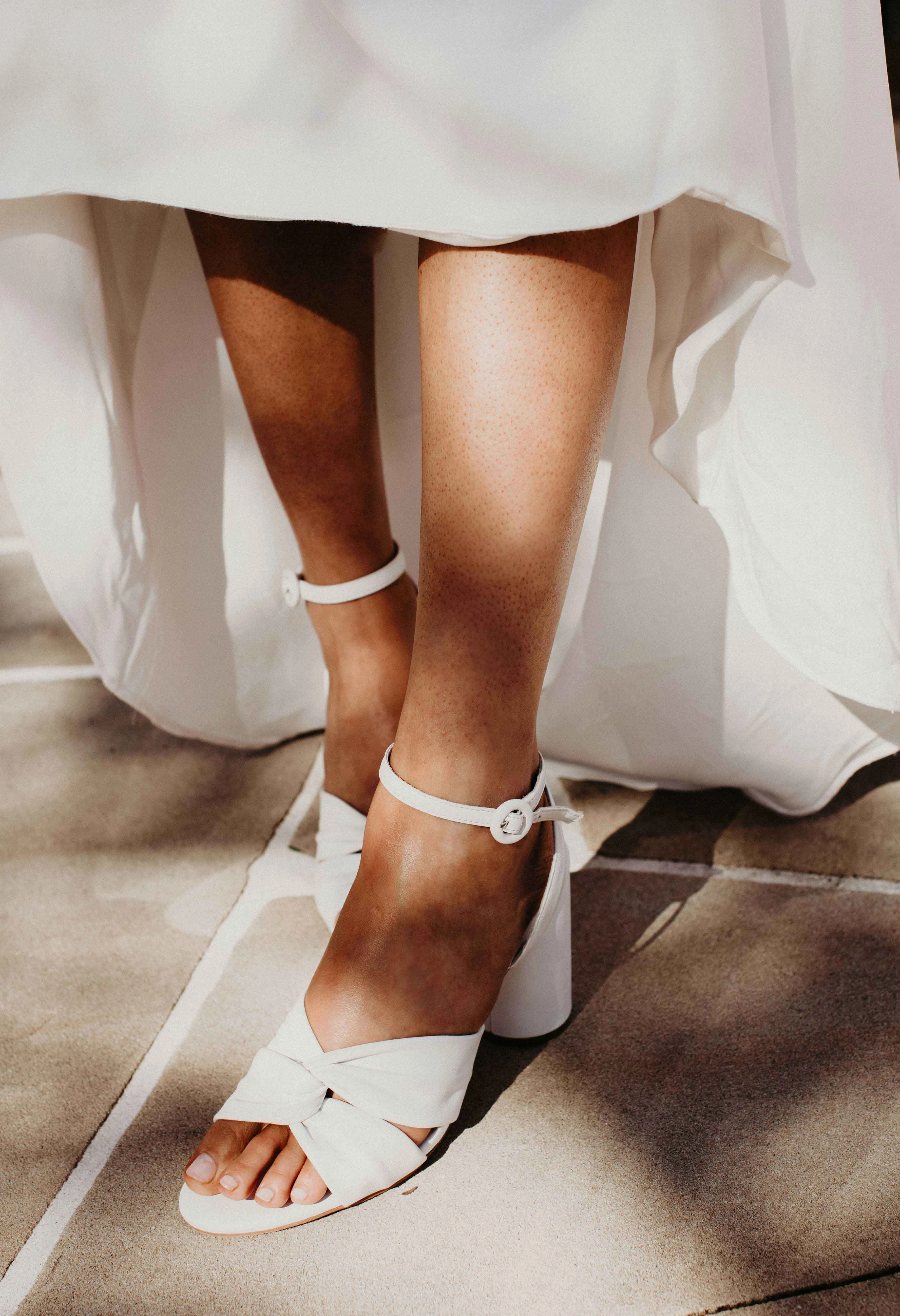 DESTINY - IVORY LEATHER WEDDING SANDALS - FINAL SALE