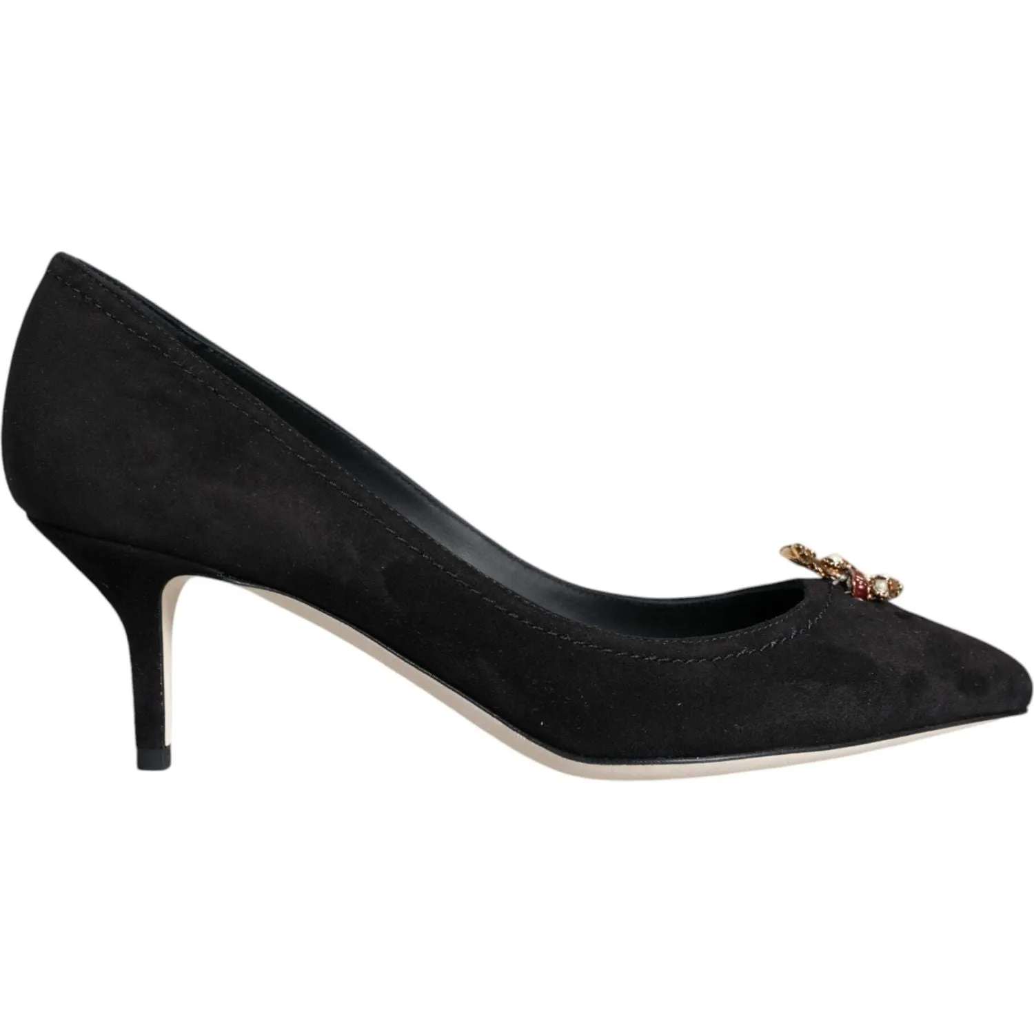 Dolce & Gabbana Black Amore Suede Bellucci Heels Pumps Shoes