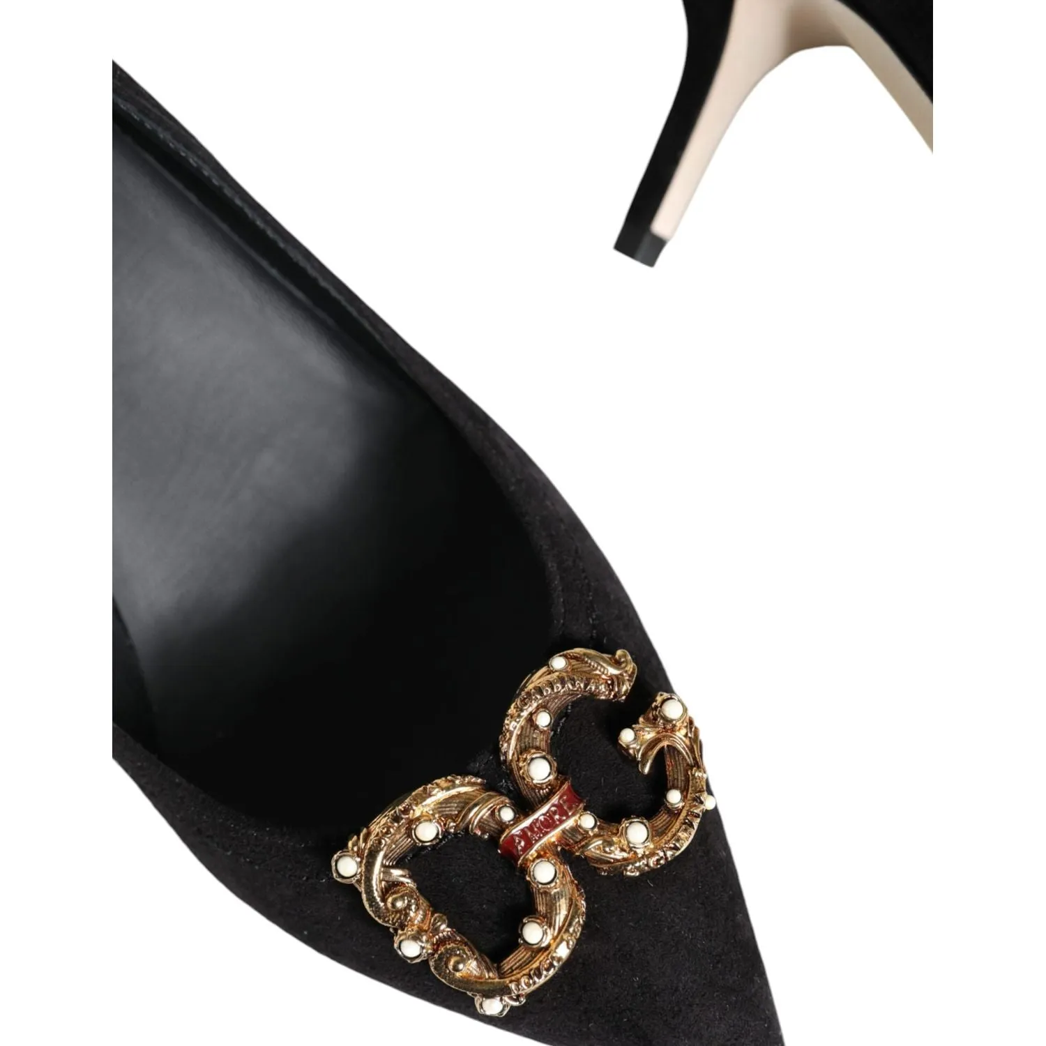 Dolce & Gabbana Black Amore Suede Bellucci Heels Pumps Shoes