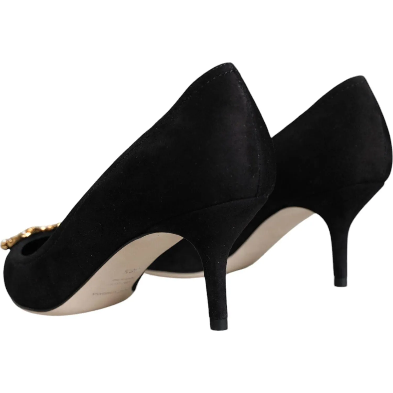 Dolce & Gabbana Black Amore Suede Bellucci Heels Pumps Shoes