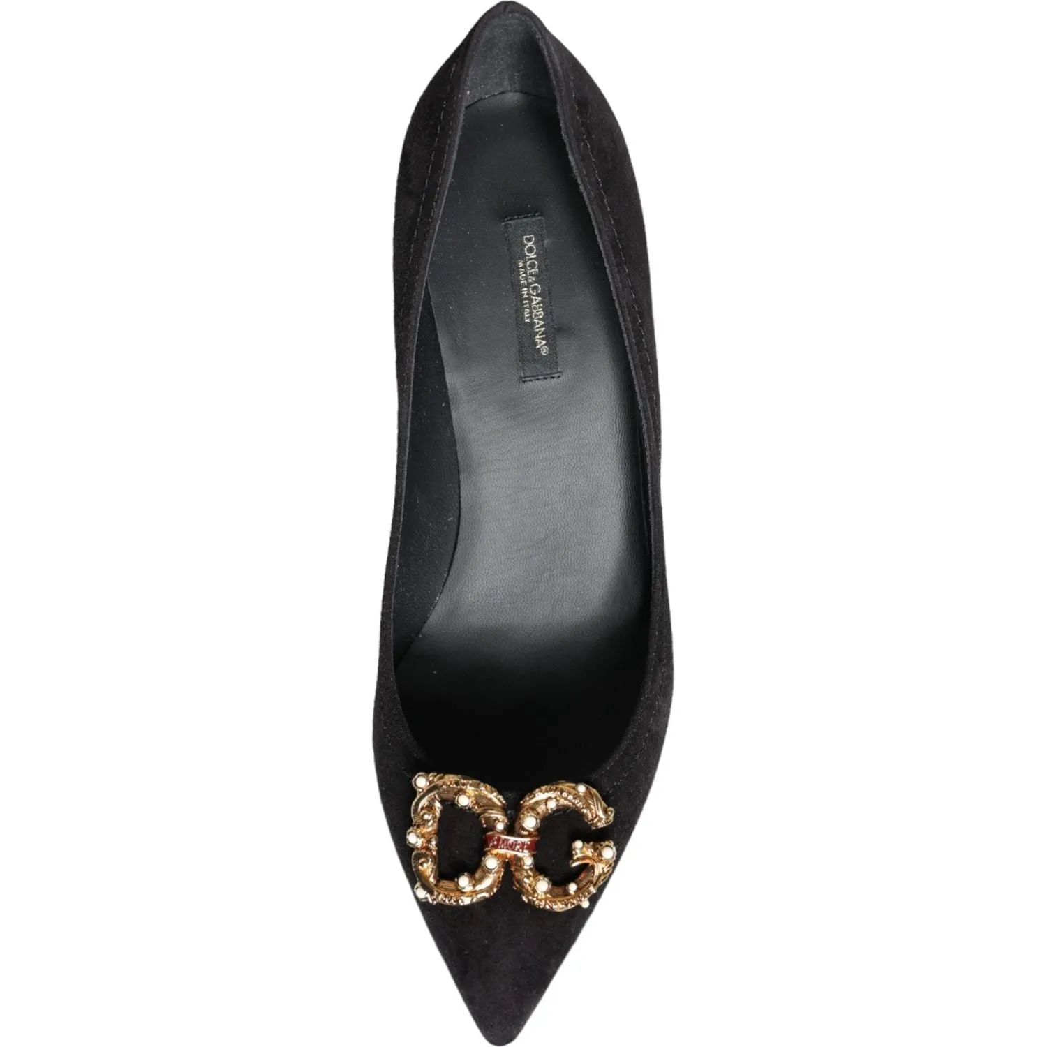 Dolce & Gabbana Black Amore Suede Bellucci Heels Pumps Shoes