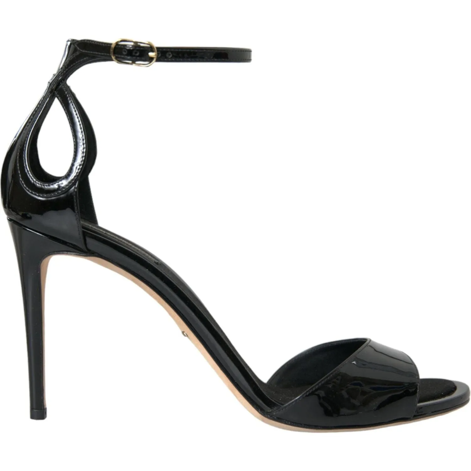 Dolce & Gabbana Black KEIRA Leather Heels Sandals Shoes