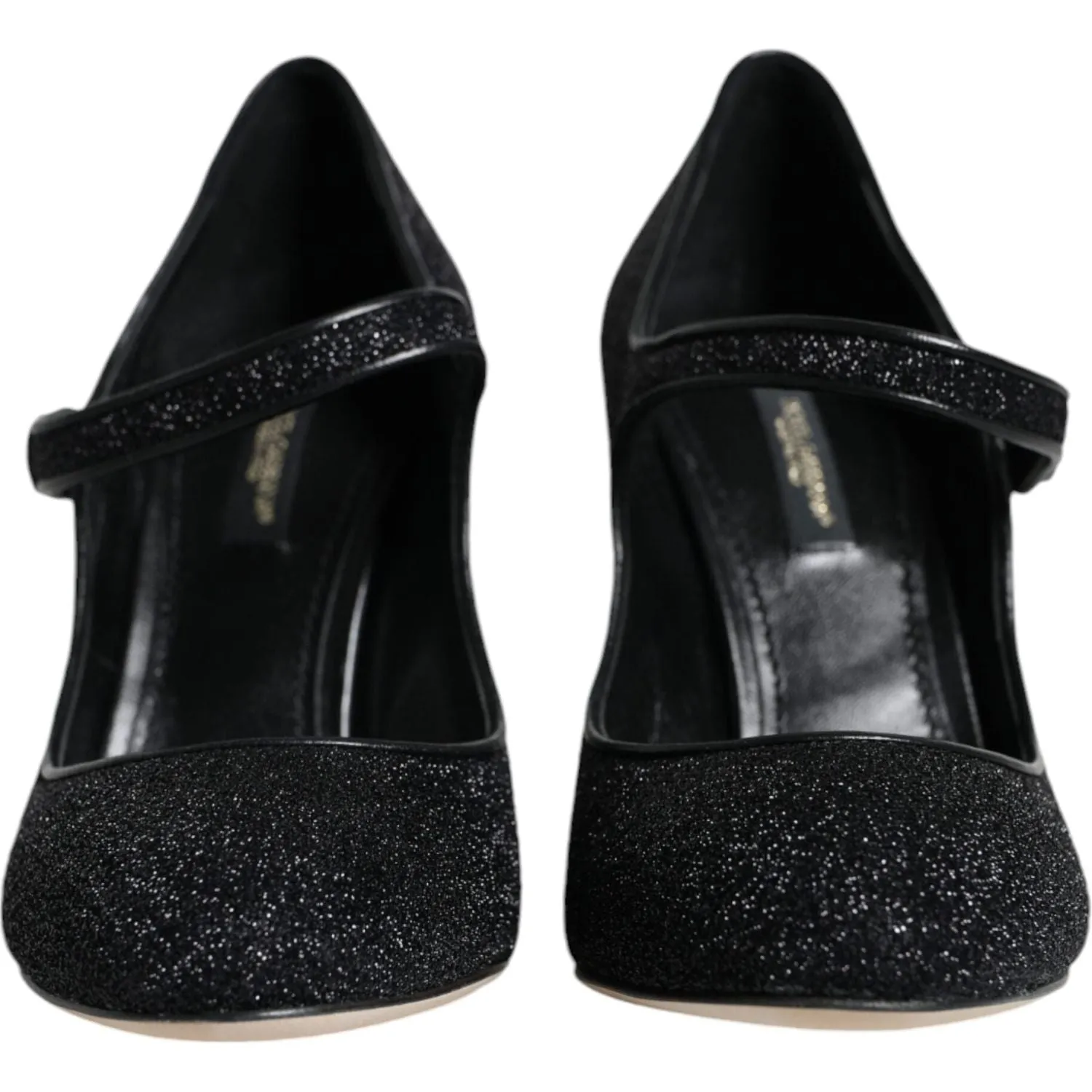 Dolce & Gabbana Black Suede Mary Jane Heel Sandals Shoes